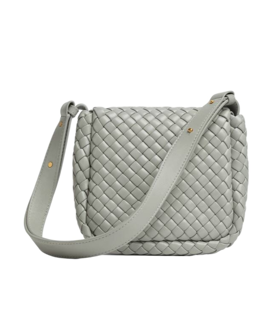 Bottega Veneta Mini Cobble Shoulder Bag In Gray