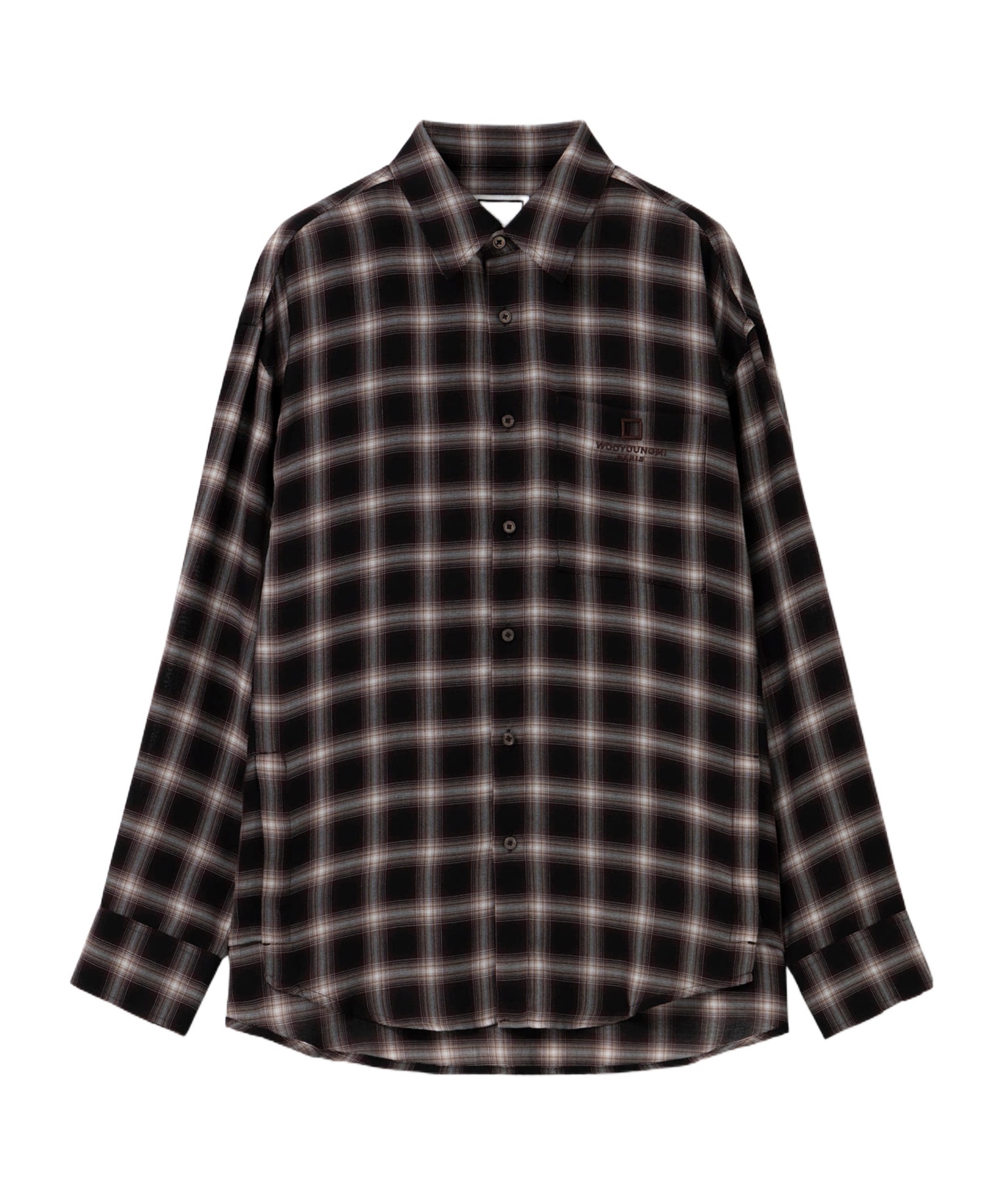 Wooyoungmi Gradient Plaid Shirt In Black