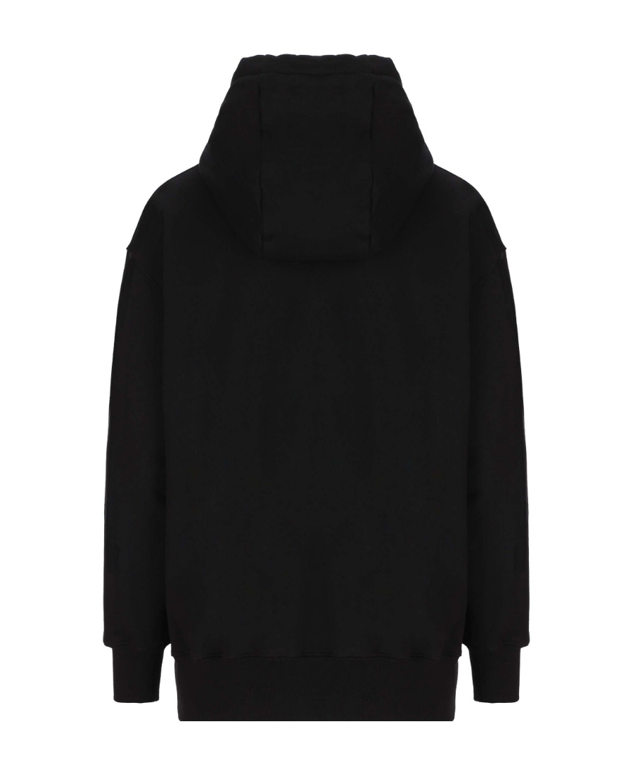 Shop Versace Crystal-embellished Slogan Hoodie In Black