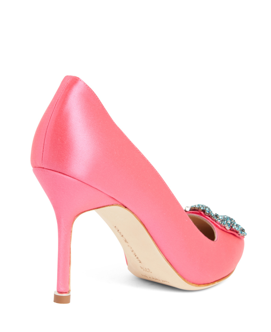 Manolo Blahnik Hangisi Appliqué-detail Pumps In Pink