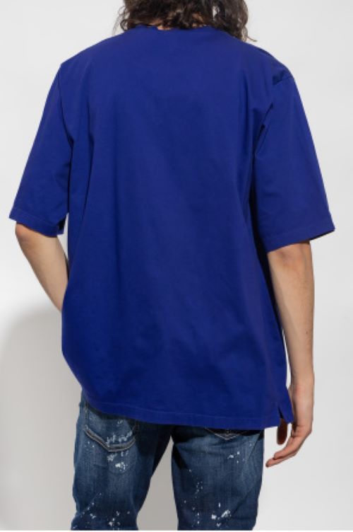 Dsquared2 Logo-stamp Cottont-shirt In Blue