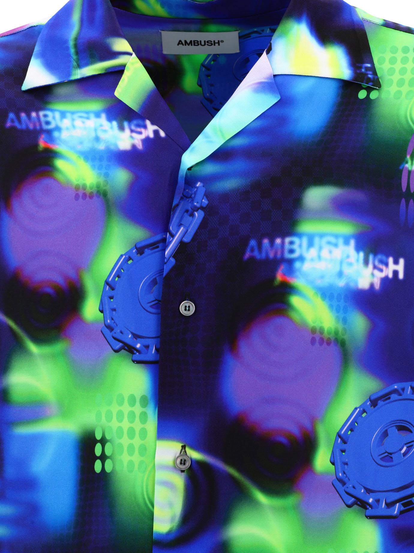 Ambush Abstract-pattern Short-sleeve Shirt In Blue