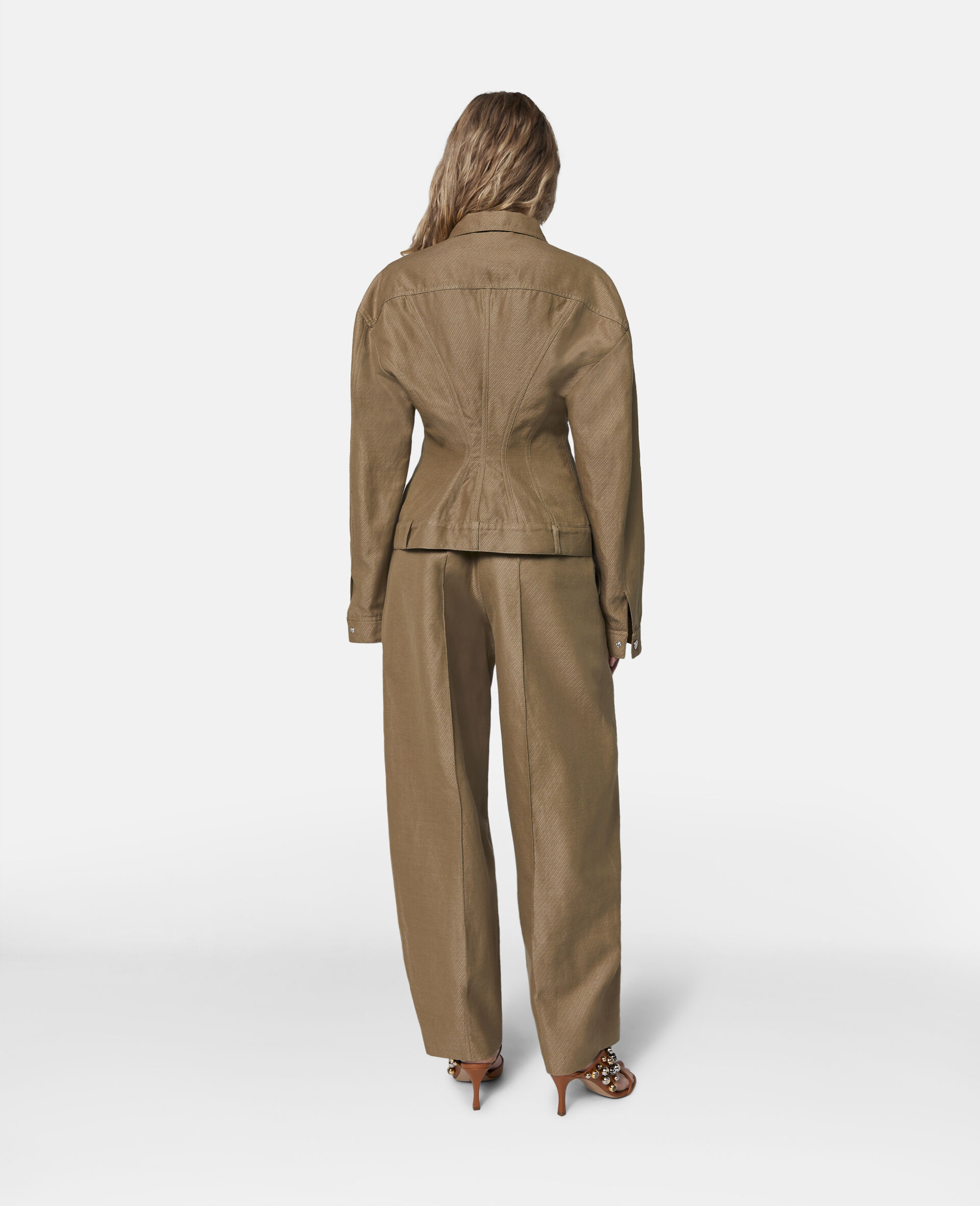 Stella Mccartney Wide-leg Chino Trousers In Brown