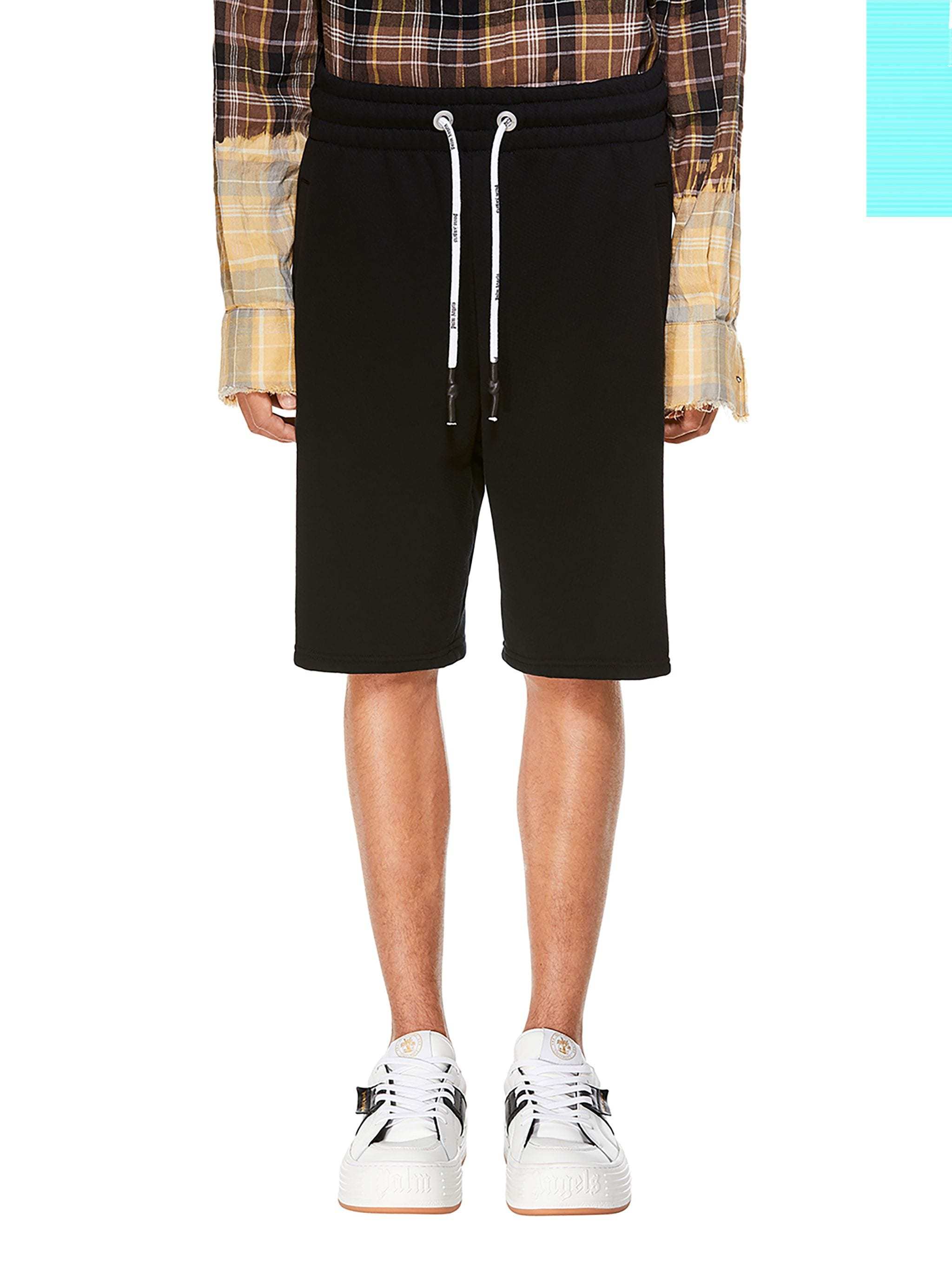 Palm Angels Burning Head Track Shorts In Black