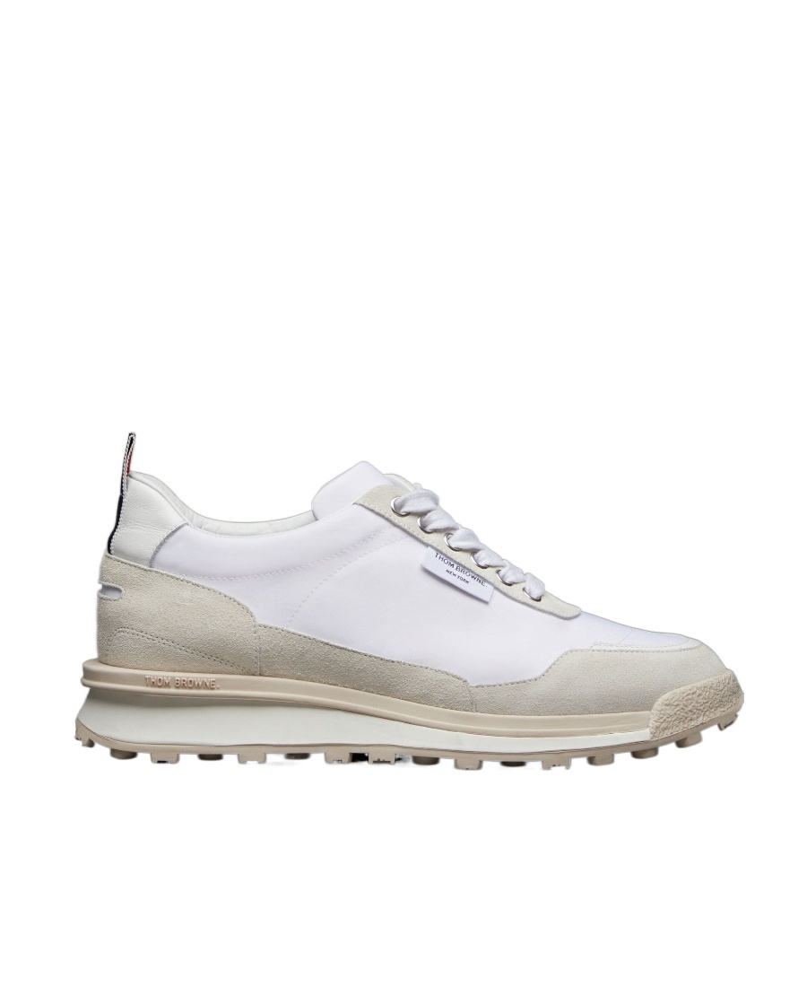 Thom Browne Tech Runner Suede Sneakers In White
