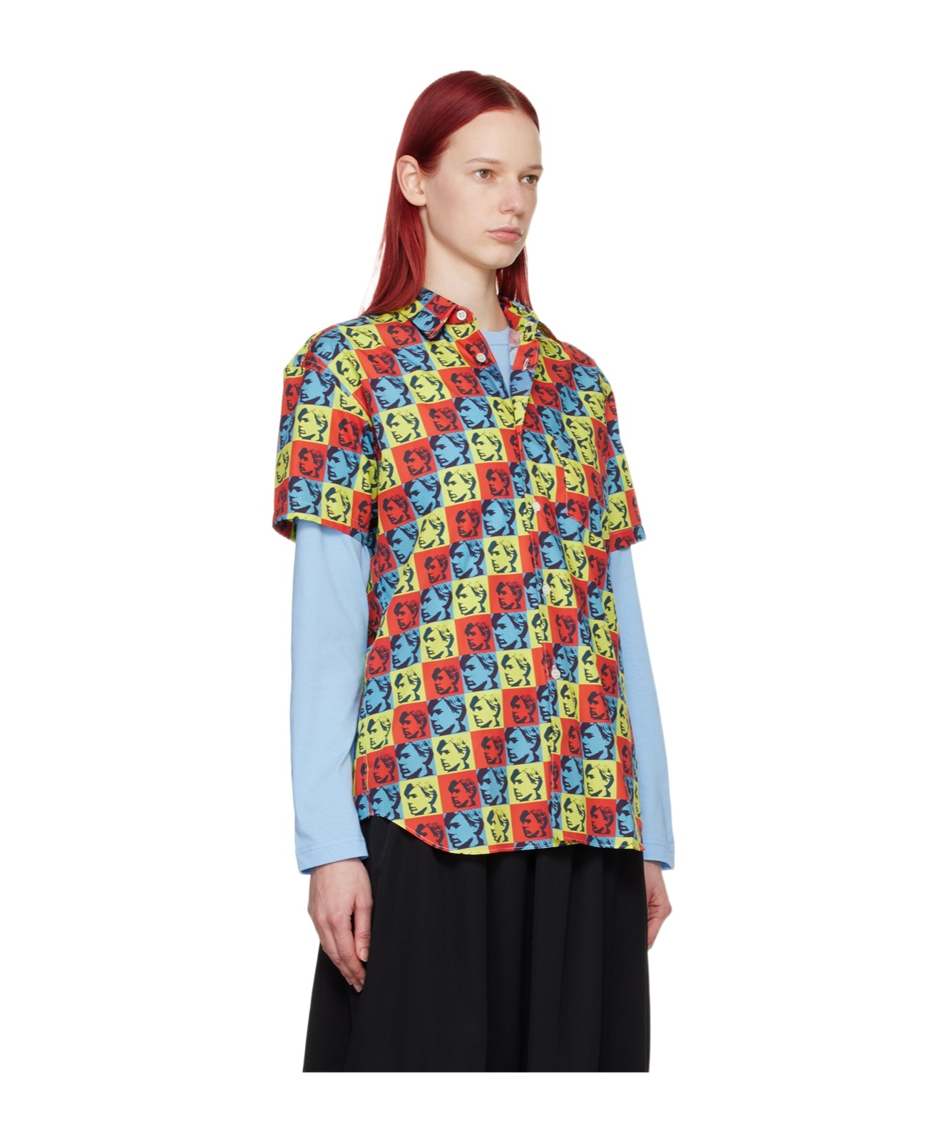 Comme Des Garçons Shirt Andy Warho Printed Poplin Shirt In Multicolor