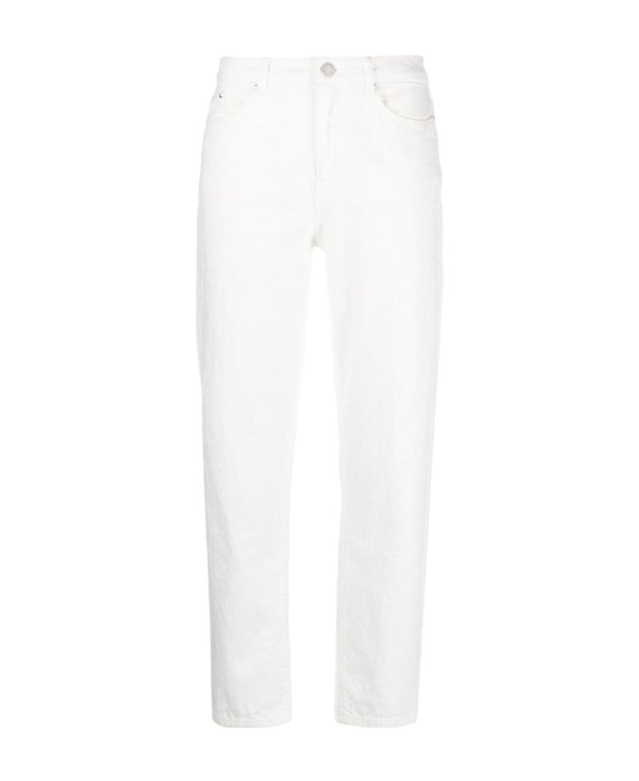 Karl Lagerfeld High Waist Denim Trousers In White