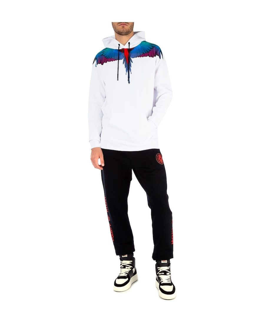Marcelo Burlon County Of Milan Wing Printed Hooded Sweater In White