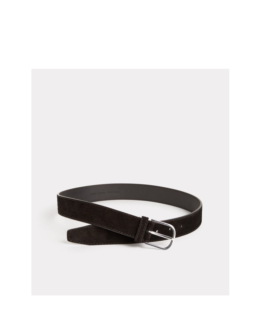 Totême Logo-engraved Suede Belt In Black