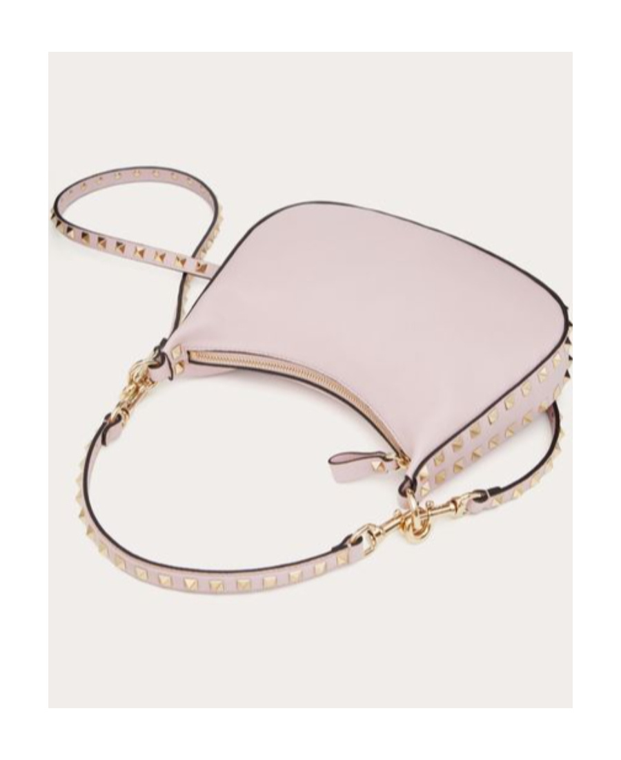 Valentino Small Rockstud Leather Shoulder Bag In Pink