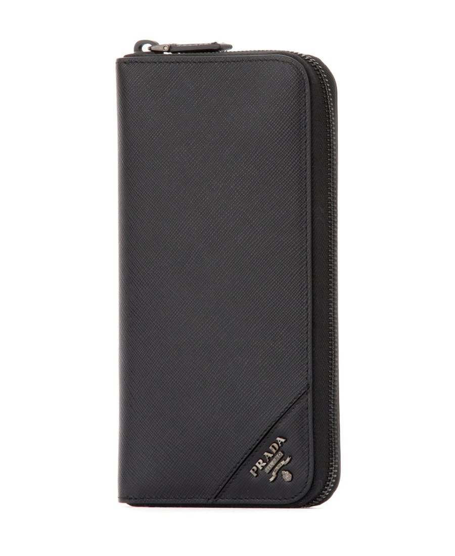Prada Saffiano Leather Wallet In Black