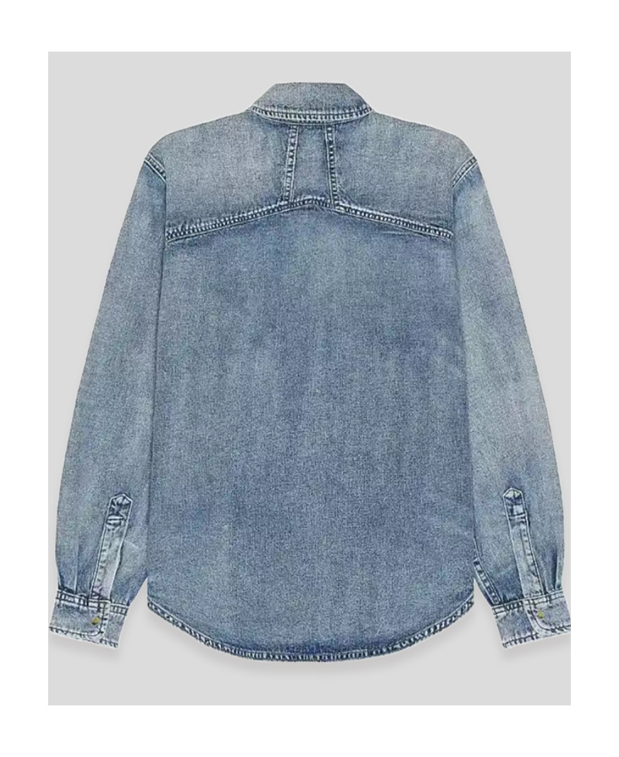 Rhude X Automobili Lamborghini Long-sleeved Denim Shirt In Gray