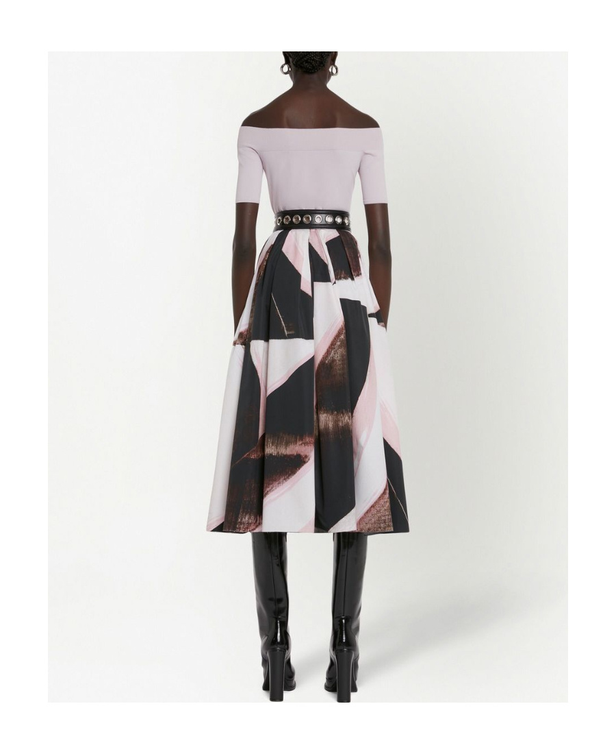 Alexander Mcqueen Fine-knit Off-shoulder Top In Pink