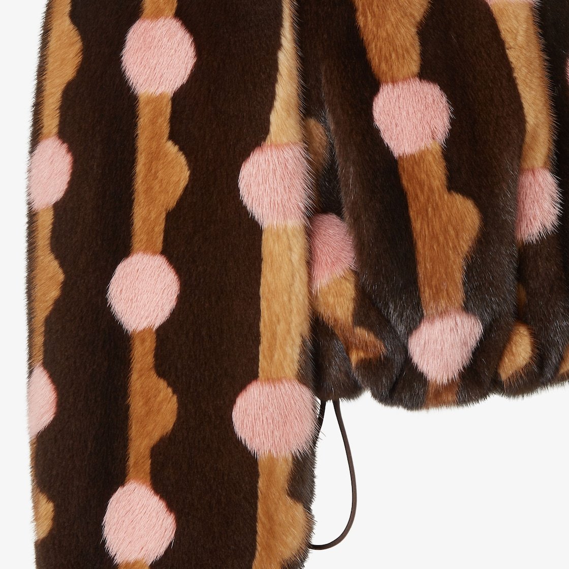 Fendi Dots Brown Mink Jacket In Brown
