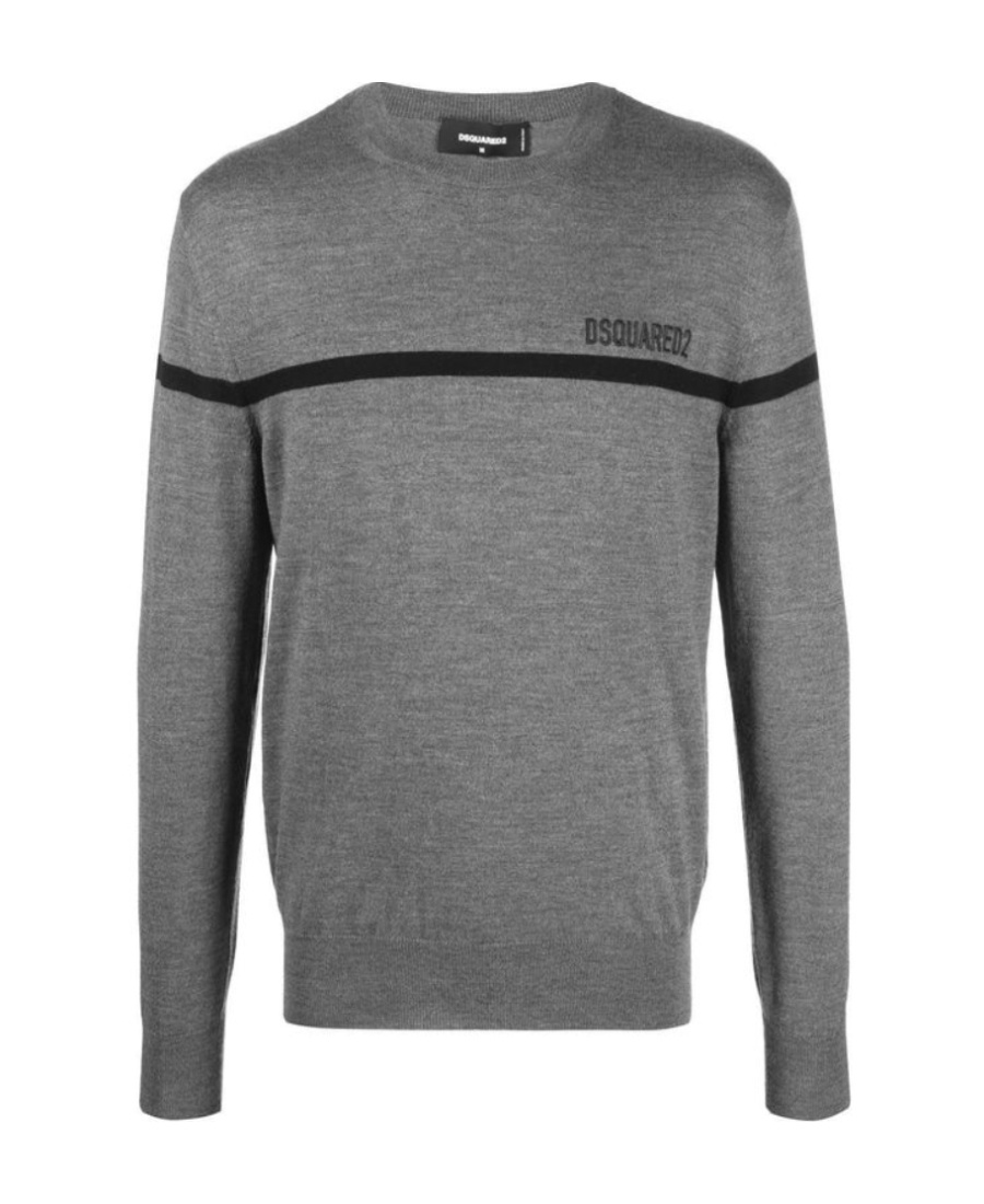 Dsquared2 Logo-embroidered Crewneck Pullover In Gray