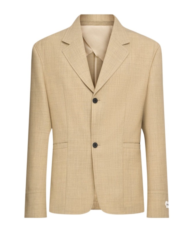 Jacquemus Mens Beige La Veste Canevas Regular-fit Wool Blazer
