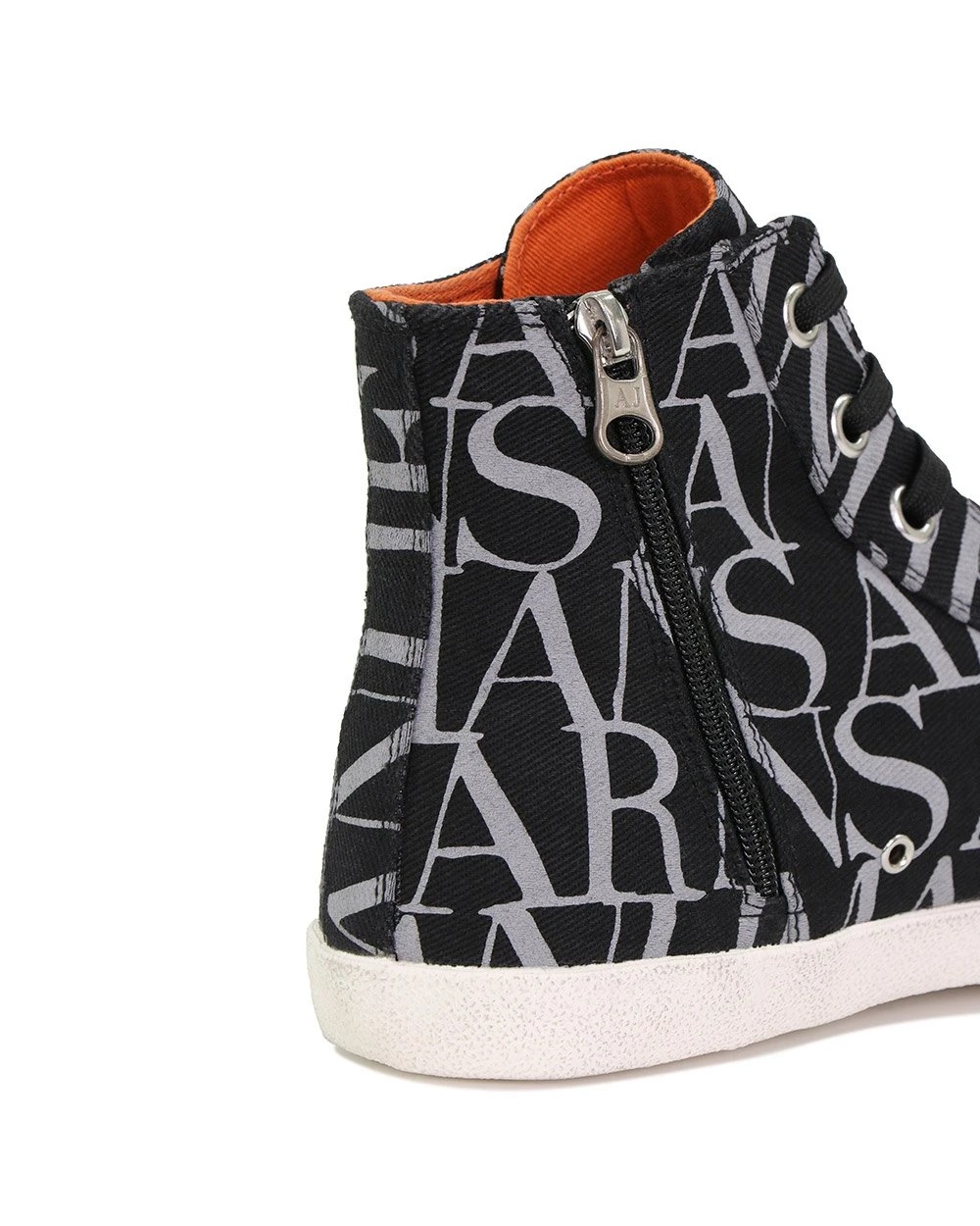 Armani Jeans High-top Round-headed Leisure Sports Shoes In Black