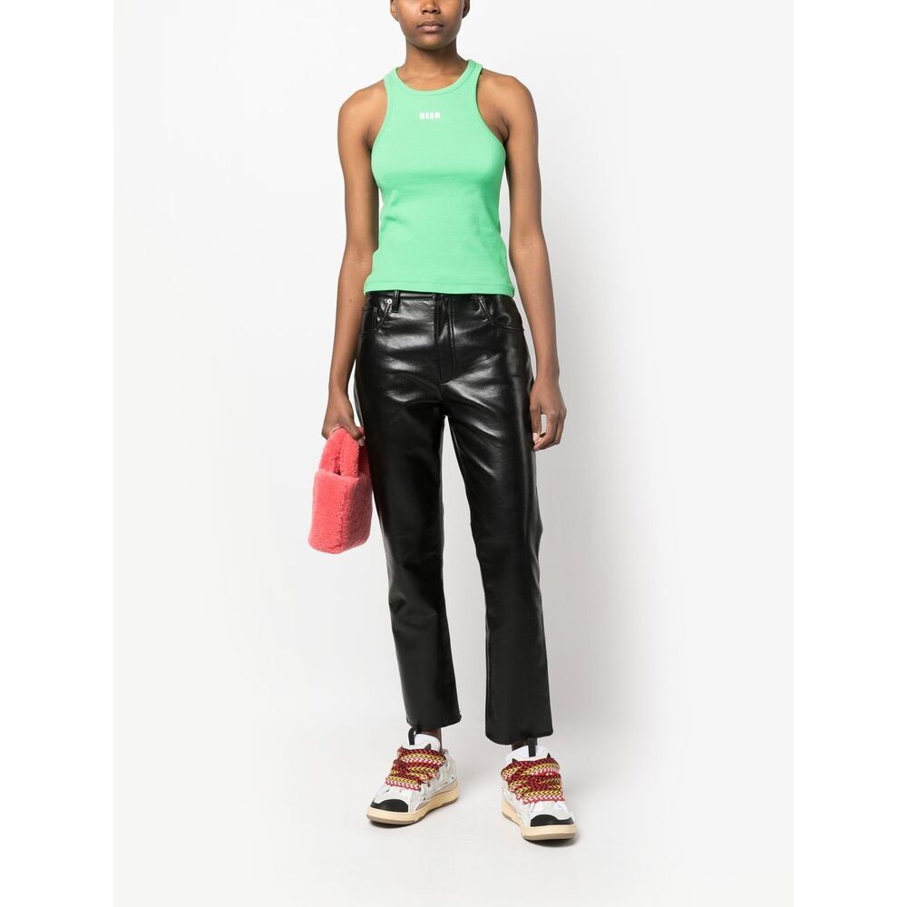 MSGM LOGO-PRINT ROUND NECK VEST