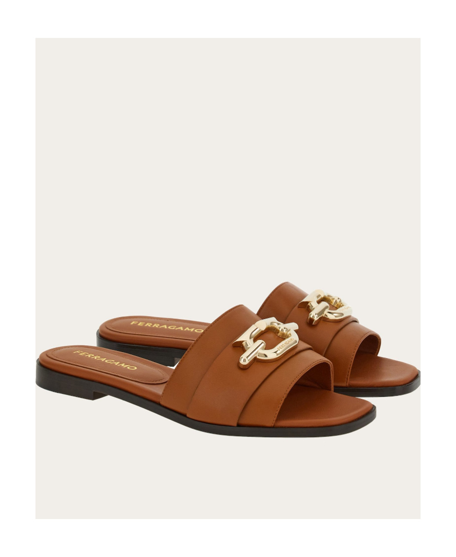 Ferragamo Open-toed Slippers In Brown