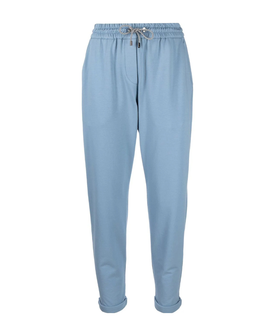 Brunello Cucinelli Blue Slim Rope Sweatpants In Blue