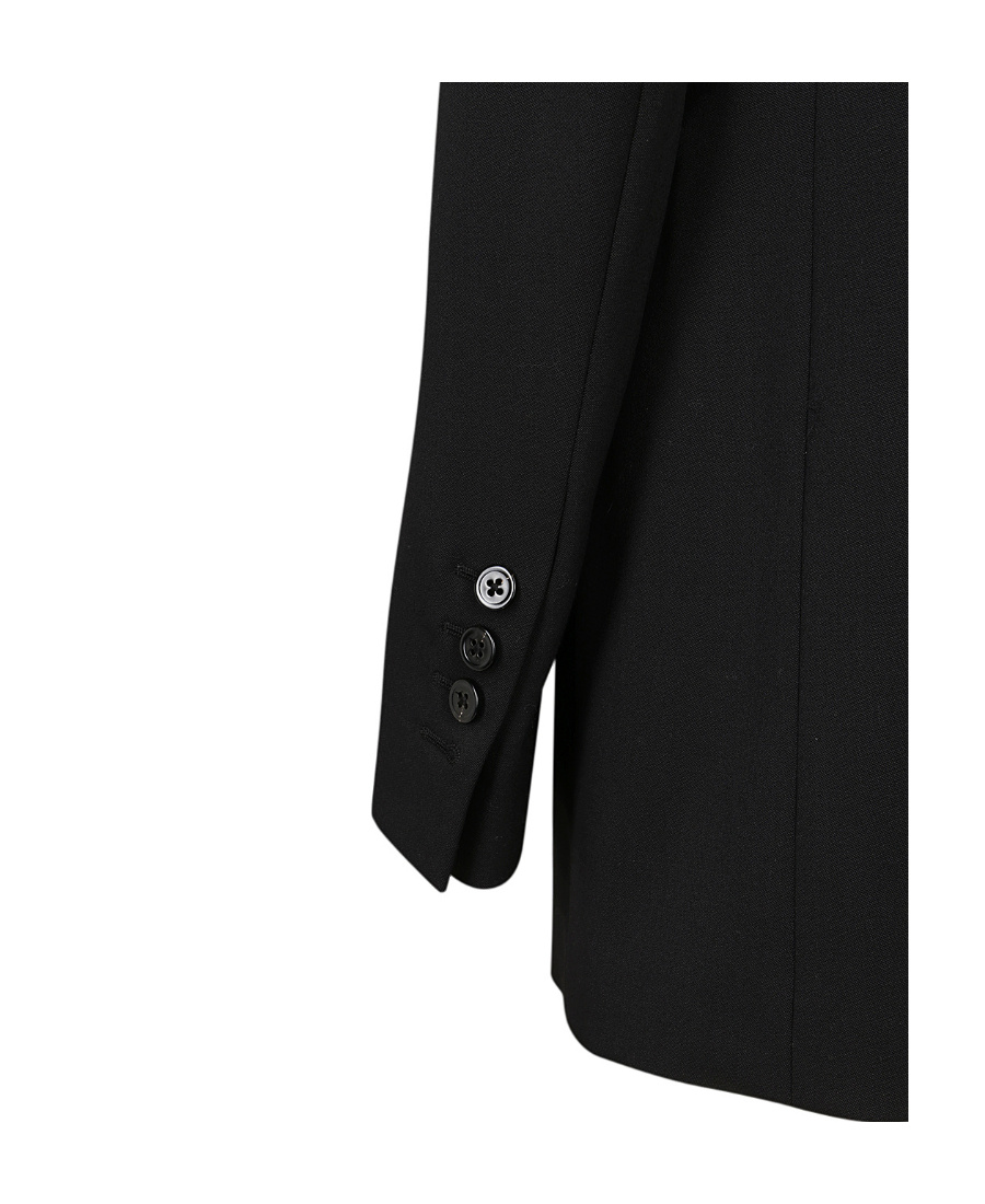 Ann Demeulemeester Denim Blazer With Notched Lapel And Flap Pockets In Black