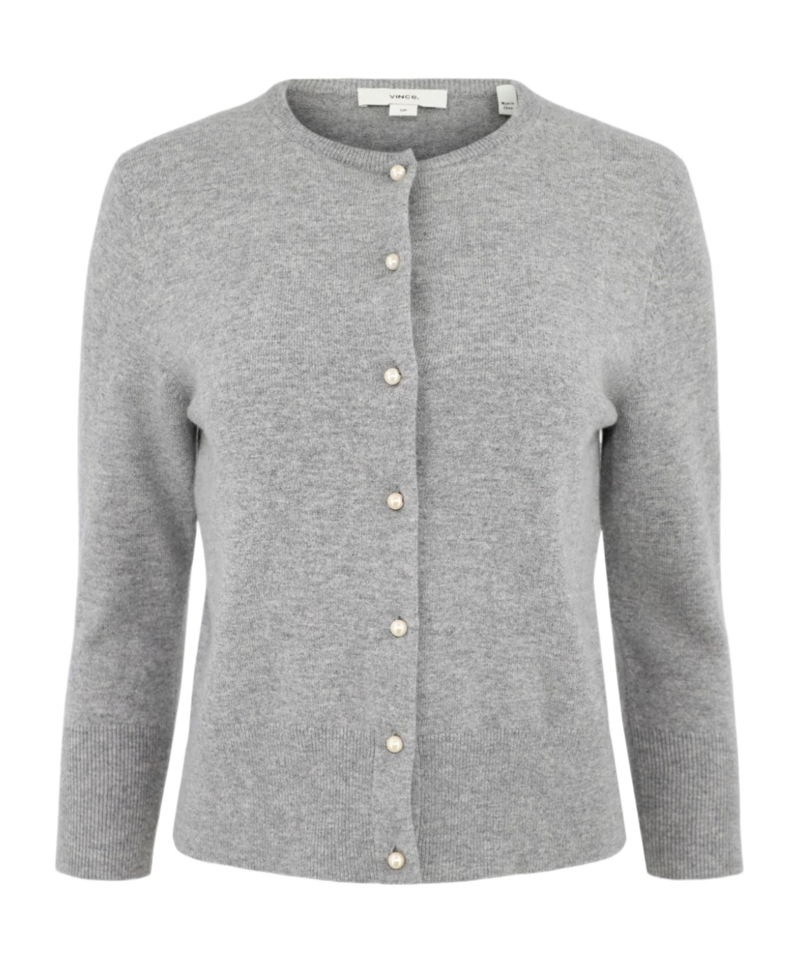 Vince Knitted Cardigan In Gray