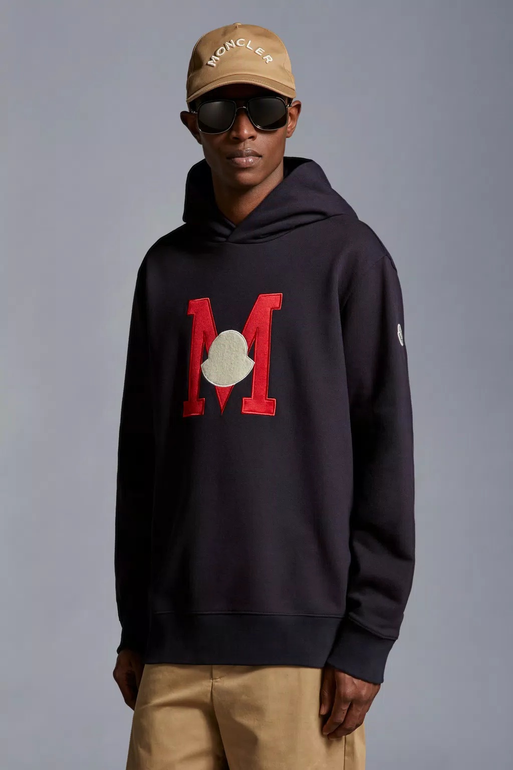 MONCLER EMBROIDERED MONOGRAM HOODIE