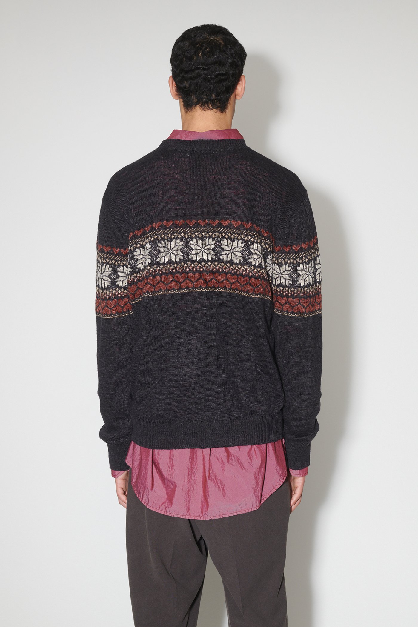Our Legacy Base Crewneck Sweater Roundneck Patterned In Black
