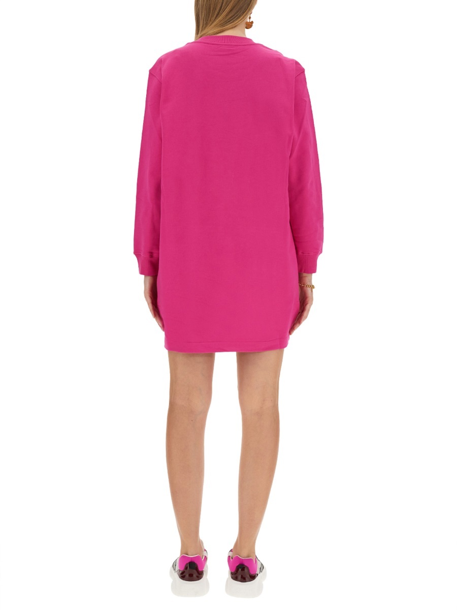 Moschino Knit Dress Front Pocket In Pink
