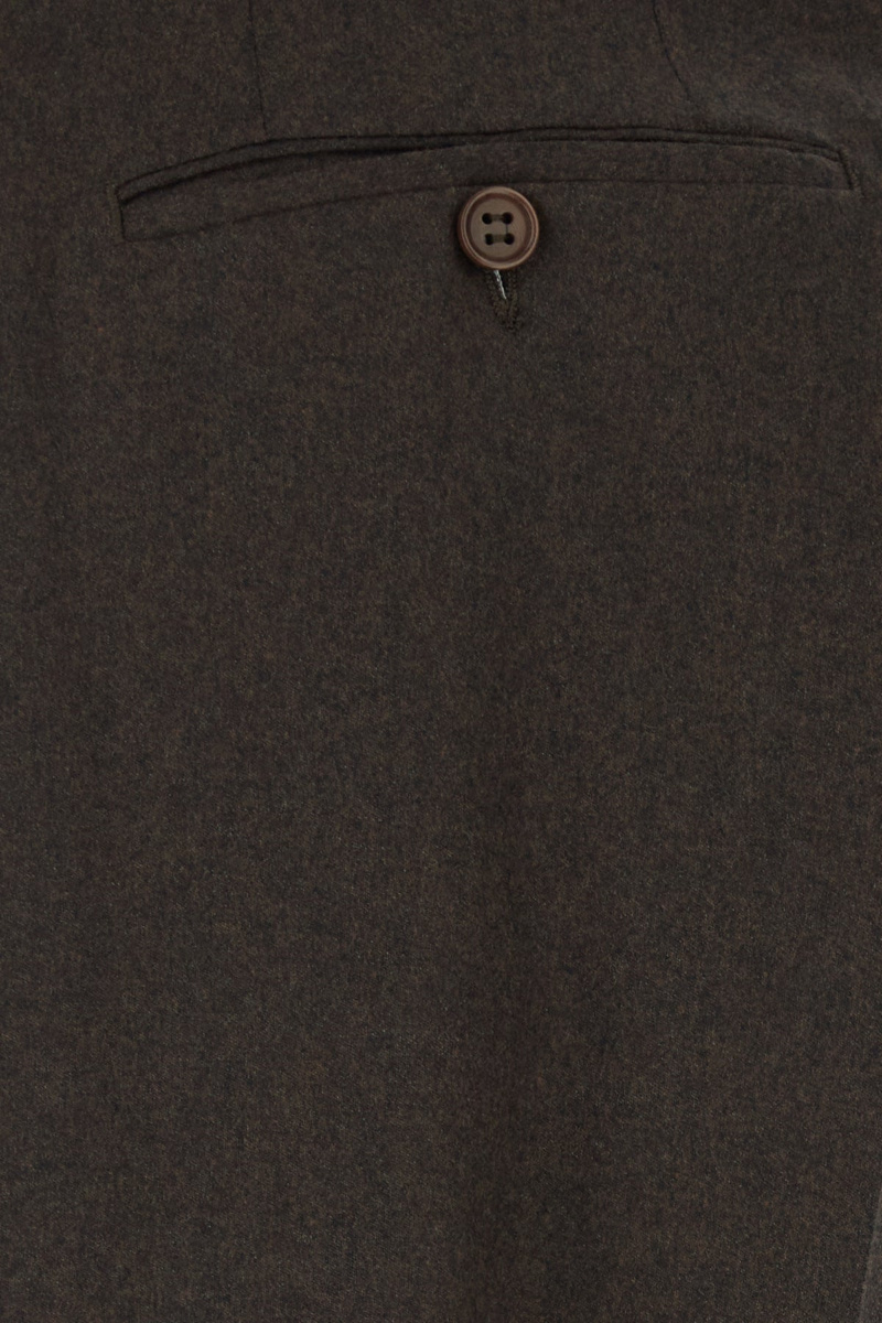 Canali Dark Brown Wool Pant In Brown