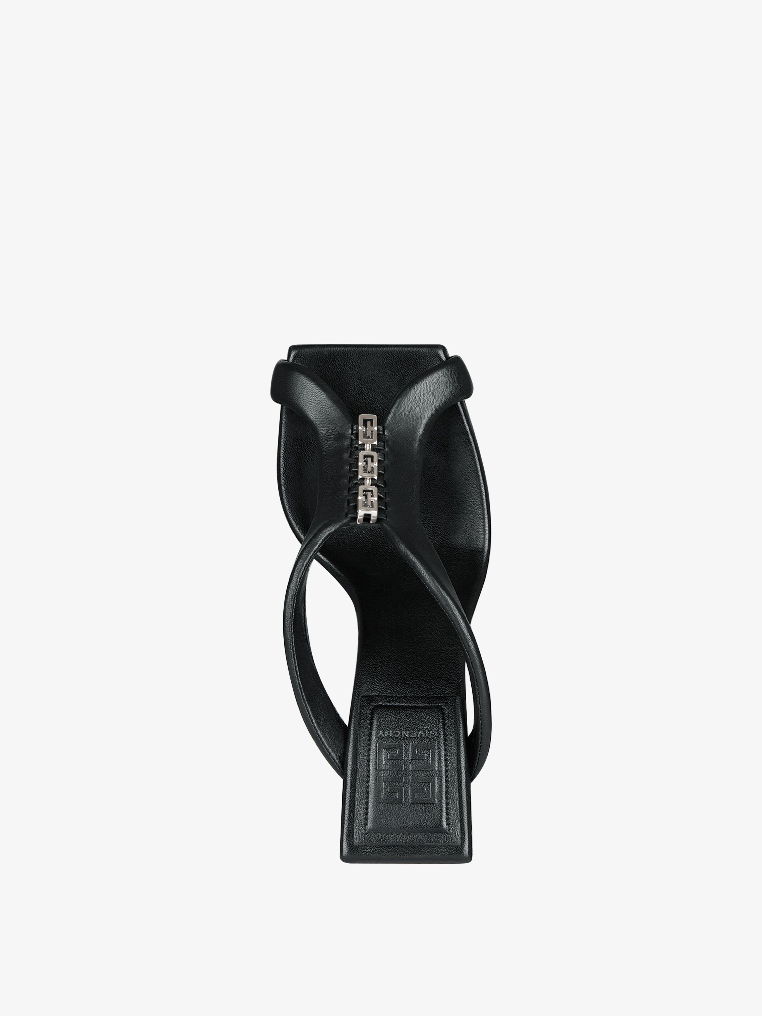 Givenchy G Woven Thong Sandals In Leather In Black