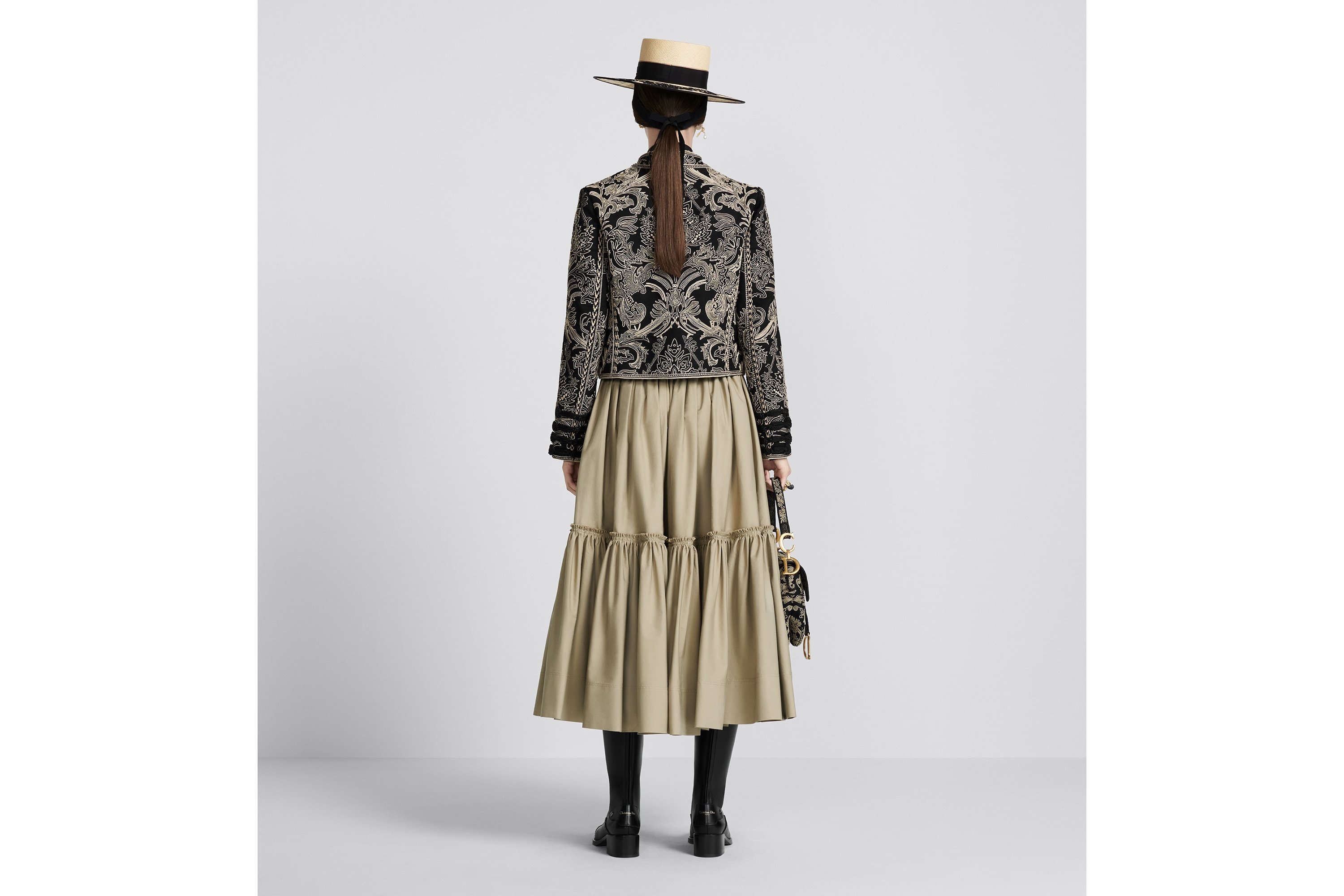 Dior Flared Skirt In Nude