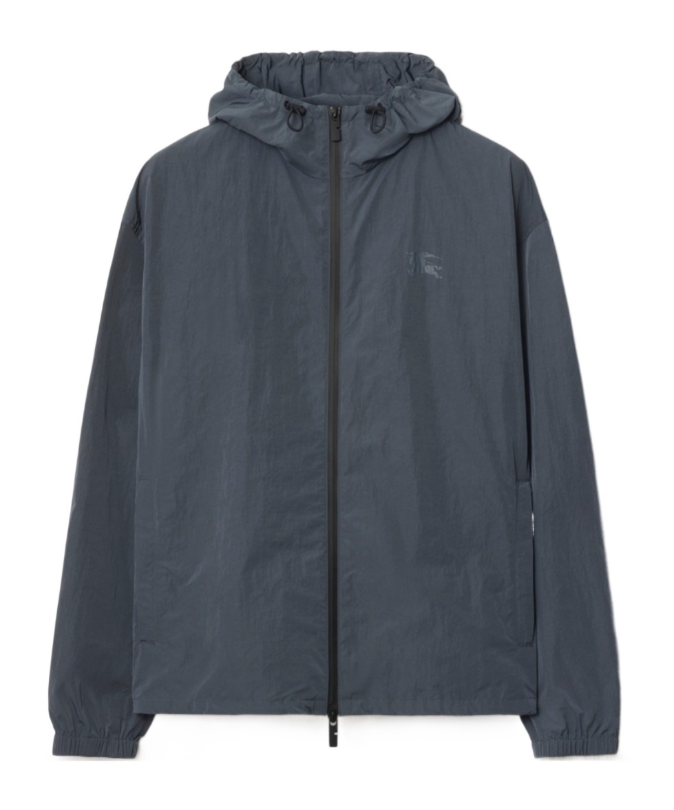 Burberry Ekd Badge Hooded Jacket In Magnet