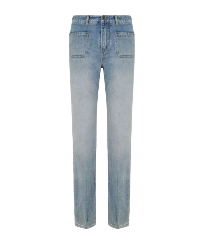 Dolce & Gabbana Patch Pockets Tapered-legged Jeans In Gray