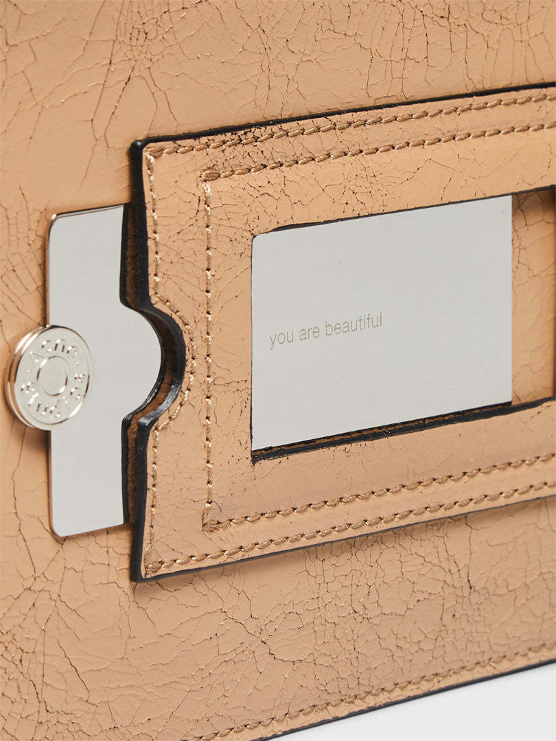Acne Studios Logo Shoulder Bag In Nude