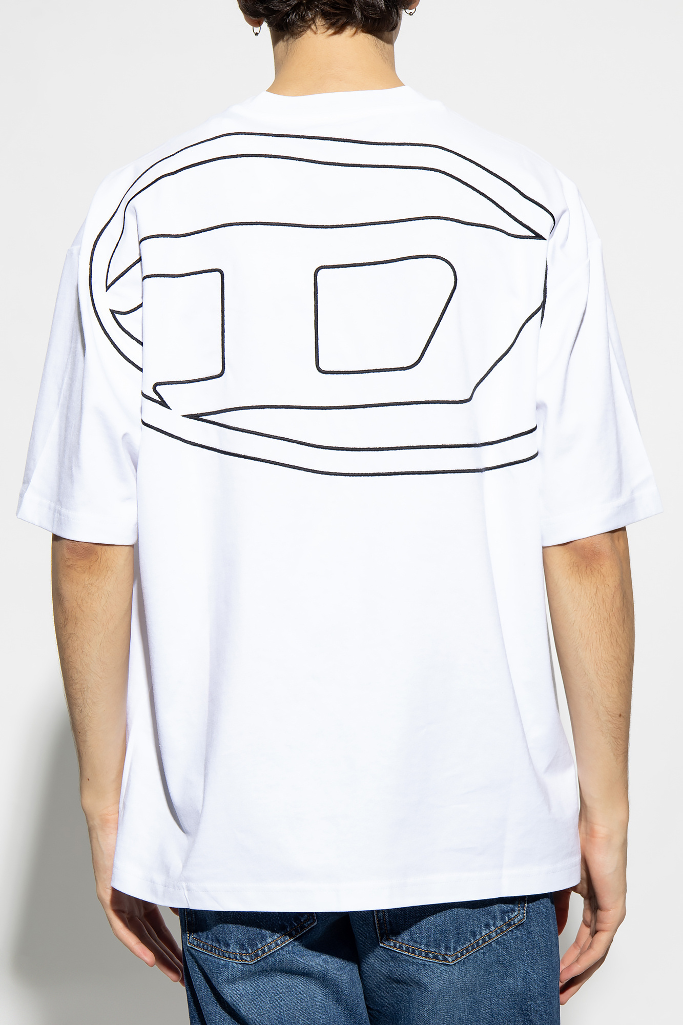 Diesel T-shirt In White Cotton With Logo In White