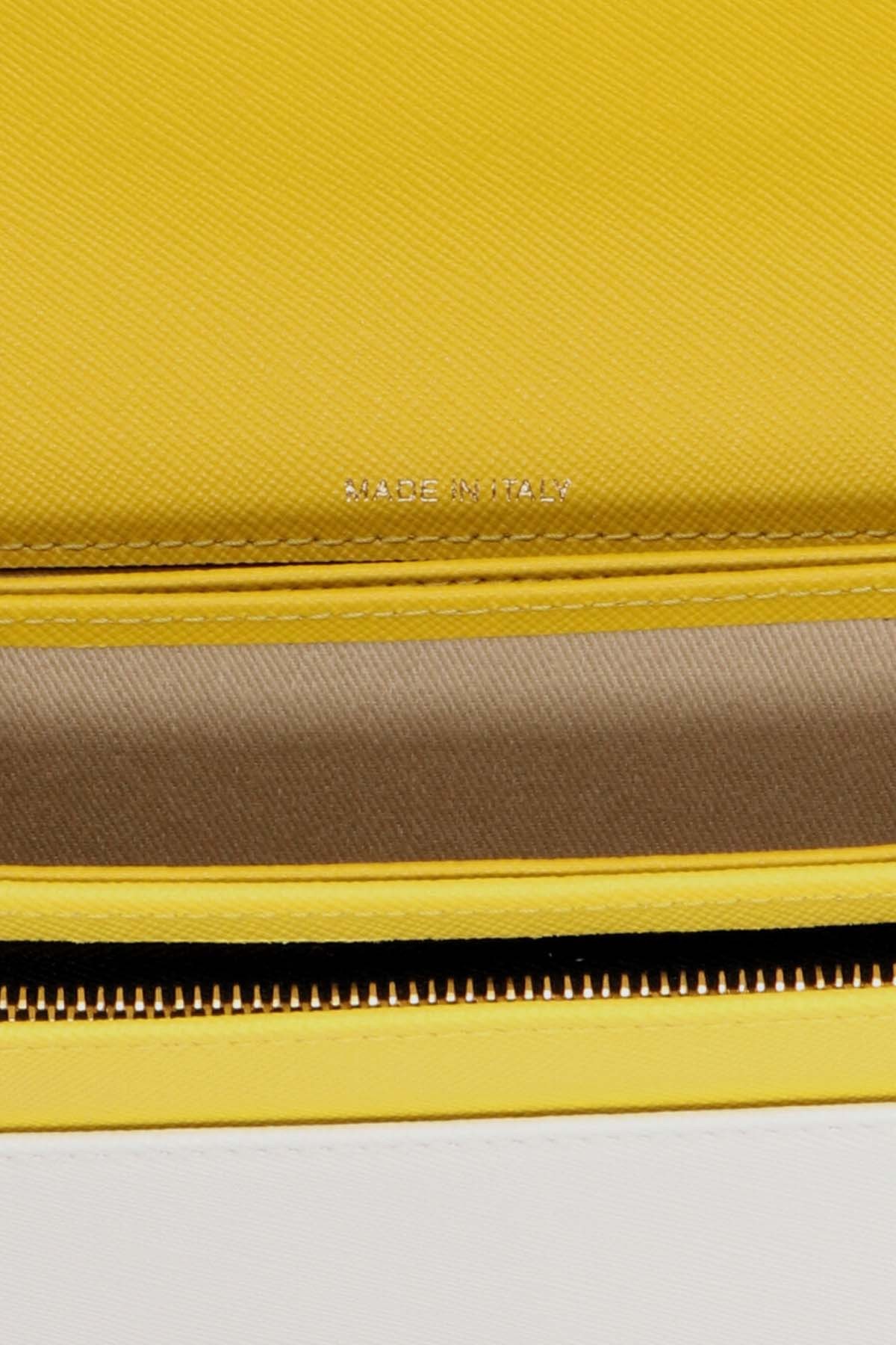 Marni Trunk Two-tone Leather Bag In Yellow