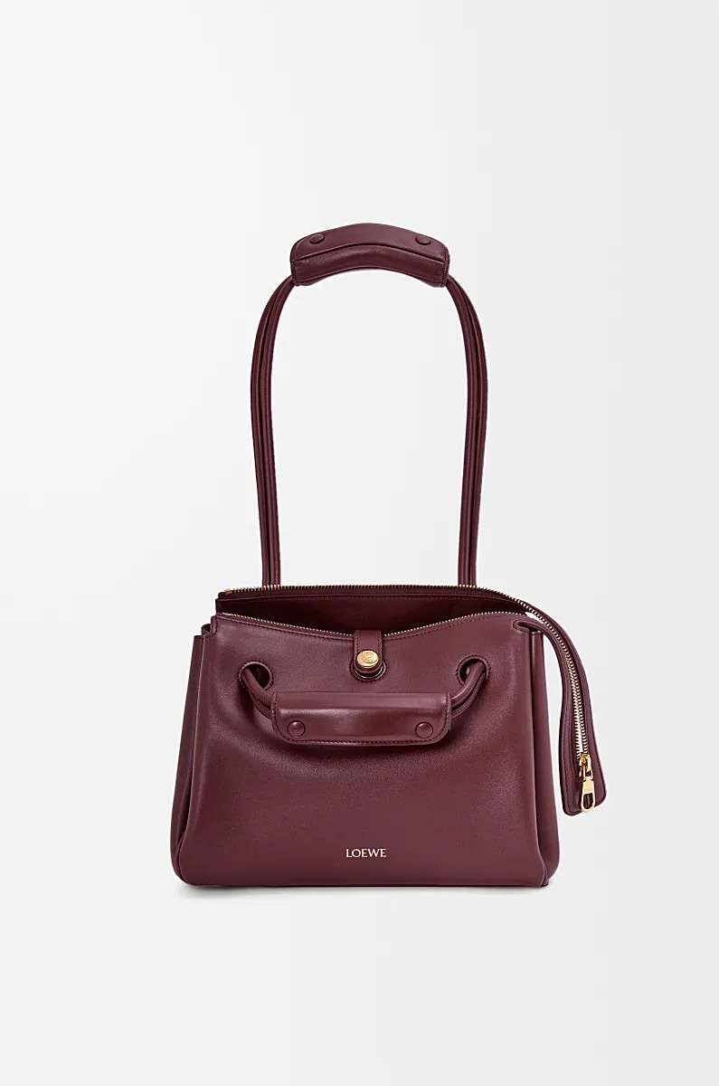 Loewe Small Madrid Bag In Supple Calfskin In Burgundy