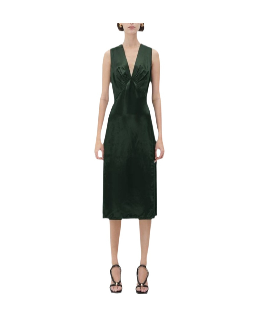 BOTTEGA VENETA BOTTEGA VENETA V-NECK SATIN DRESS