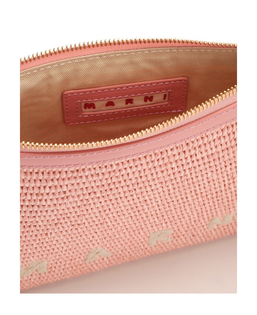 Marni Marcel Summer Raffia Crossbody Bag In Pink
