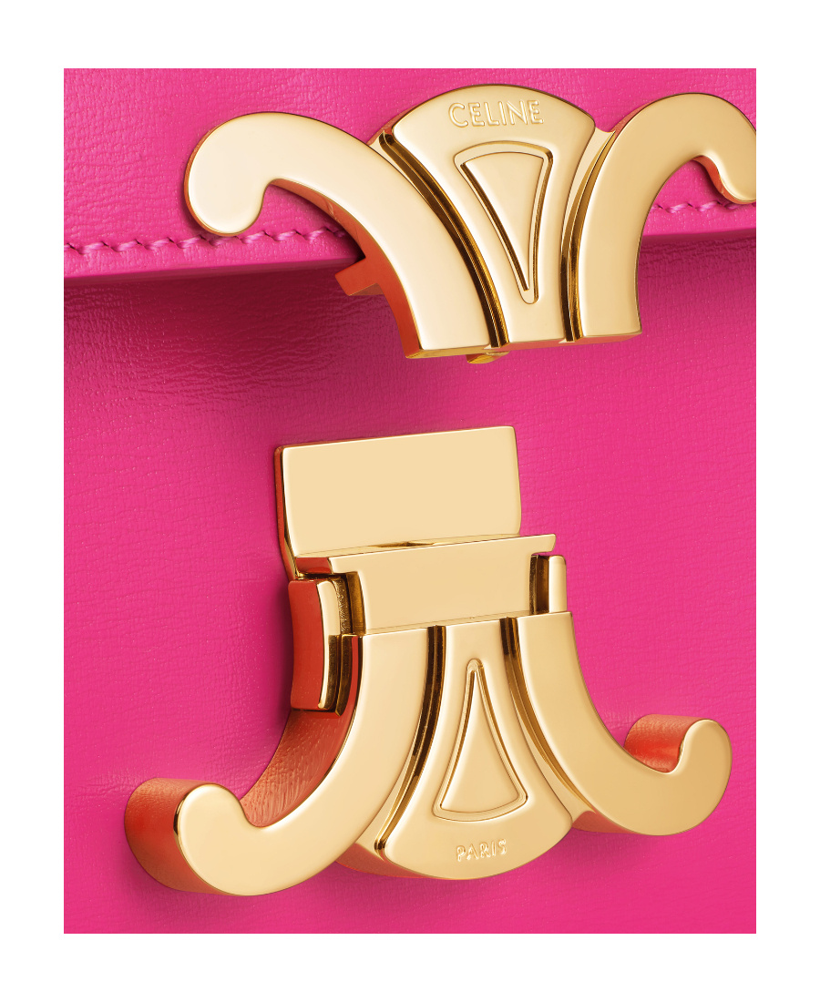 Celine Triomphe Logo Shoulder Bag In Pink