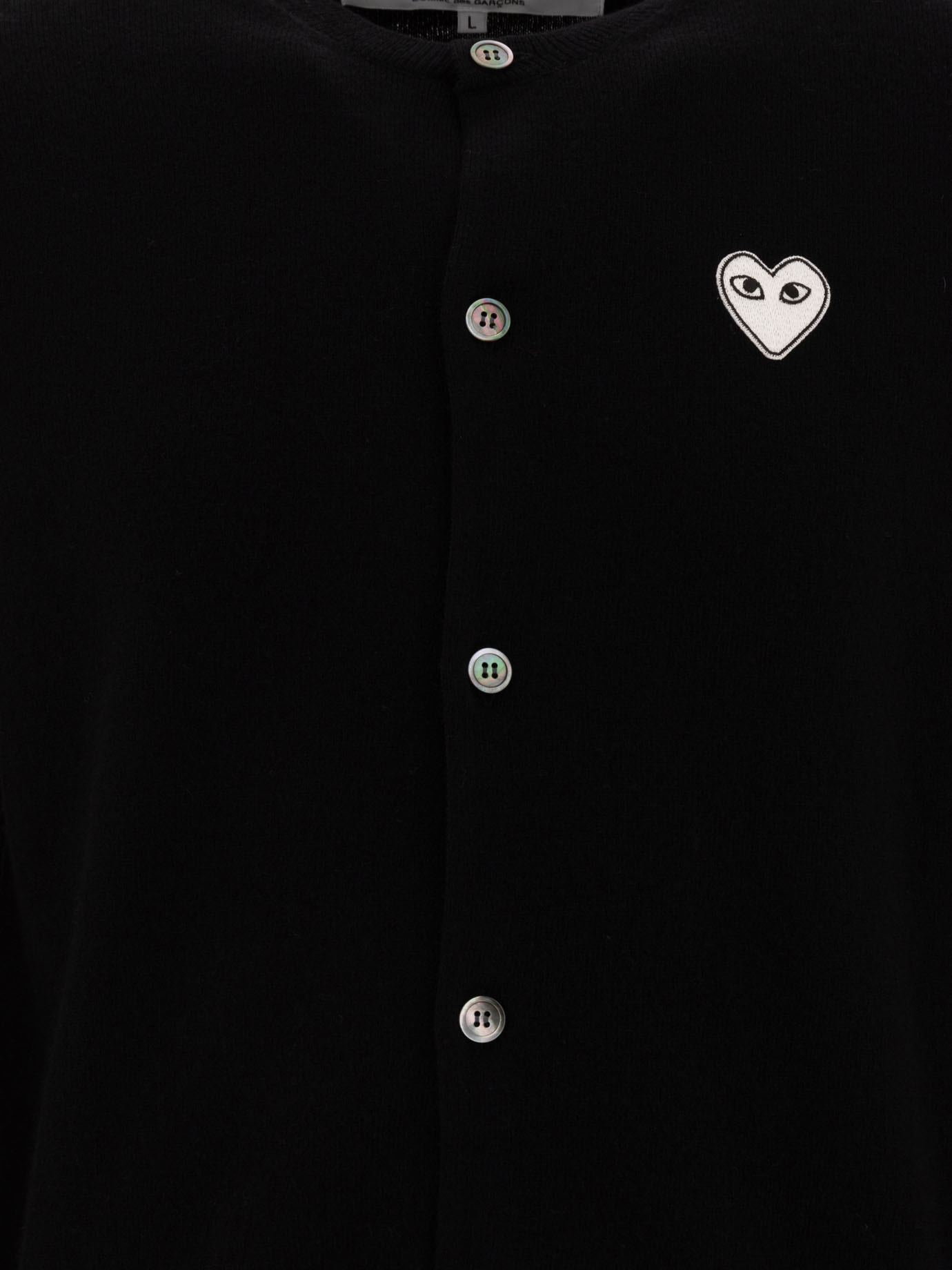 COMME DES GARÇONS PLAY COMME DES GARÇONS PLAY HEART-APPLIQUE CREWNECK CARDIGAN