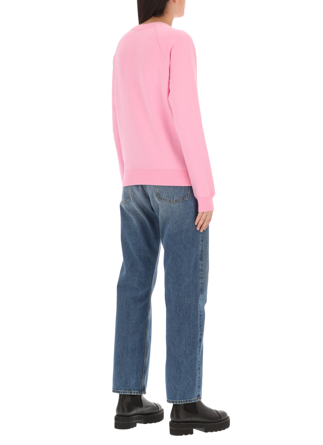 Msgm Logo-print Crew Neck Sweatshirt In Pink