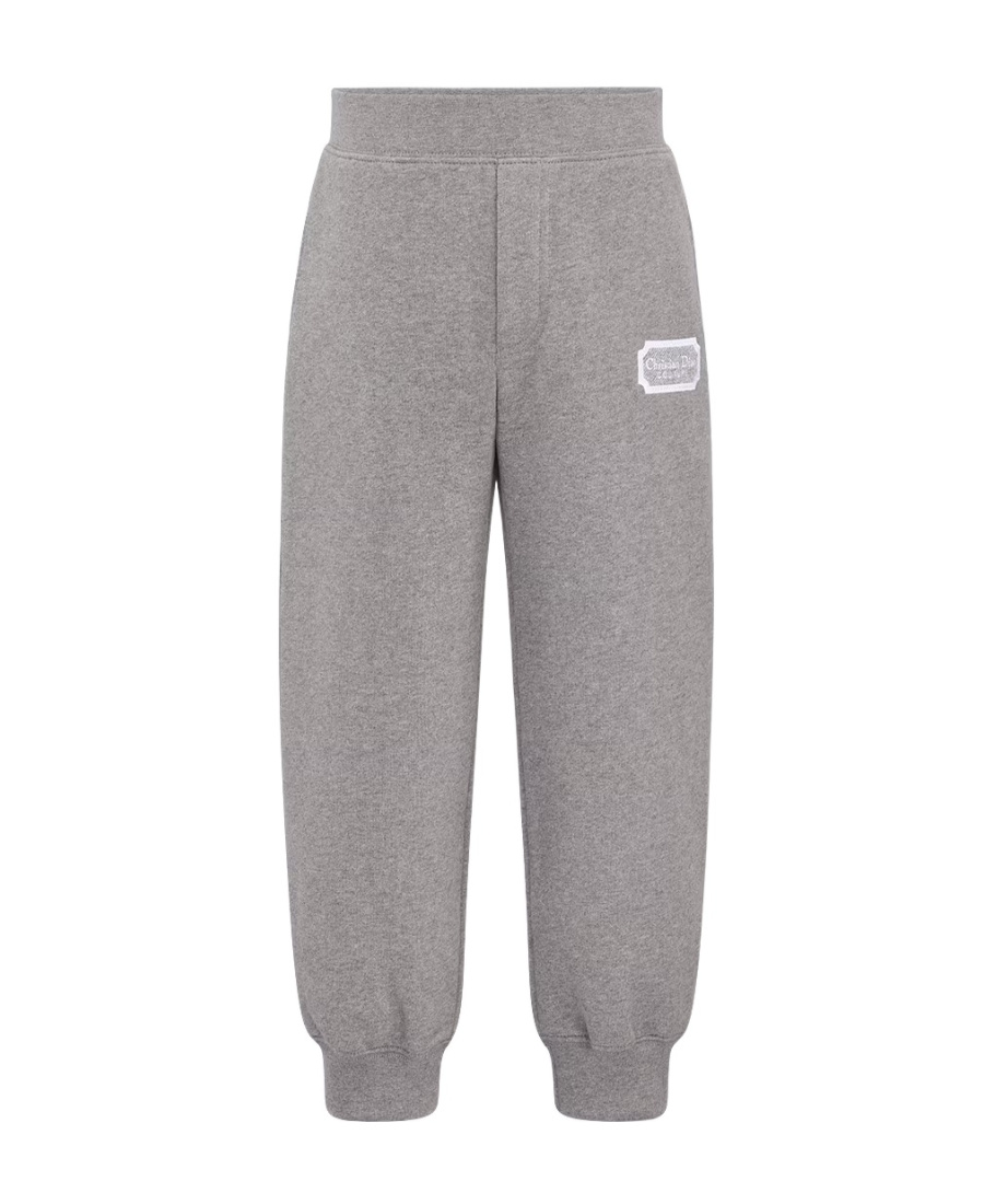 Dior Couture Logo Patch Sweatpants In Gray