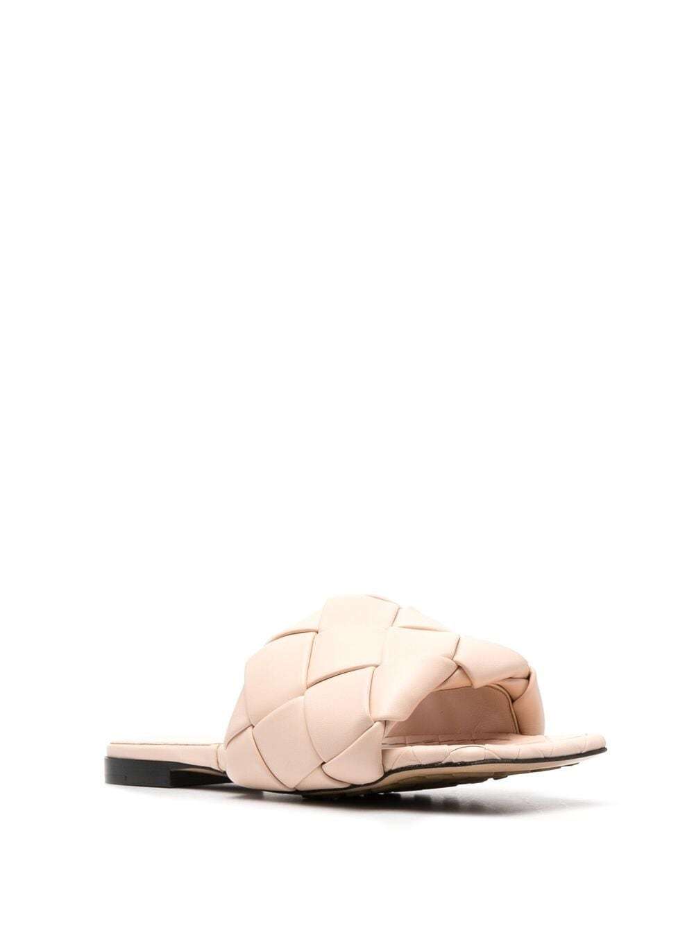 Bottega Veneta Quilted Leather Lido Flat Sandals In Nude