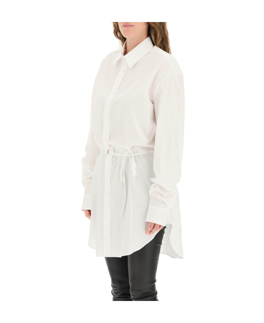 Ann Demeulemeester Extra-length Long-sleeved Shirt In White