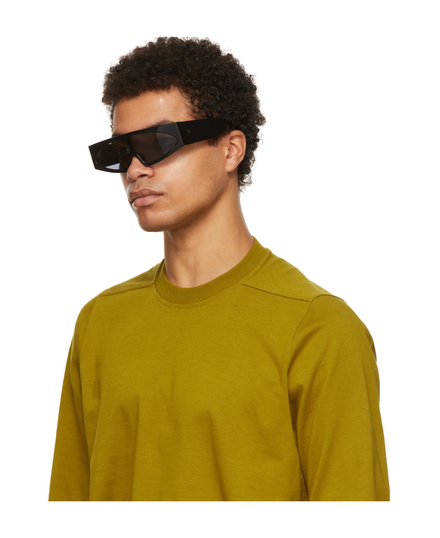 Rick Owens Logo Sunglasses In Gray