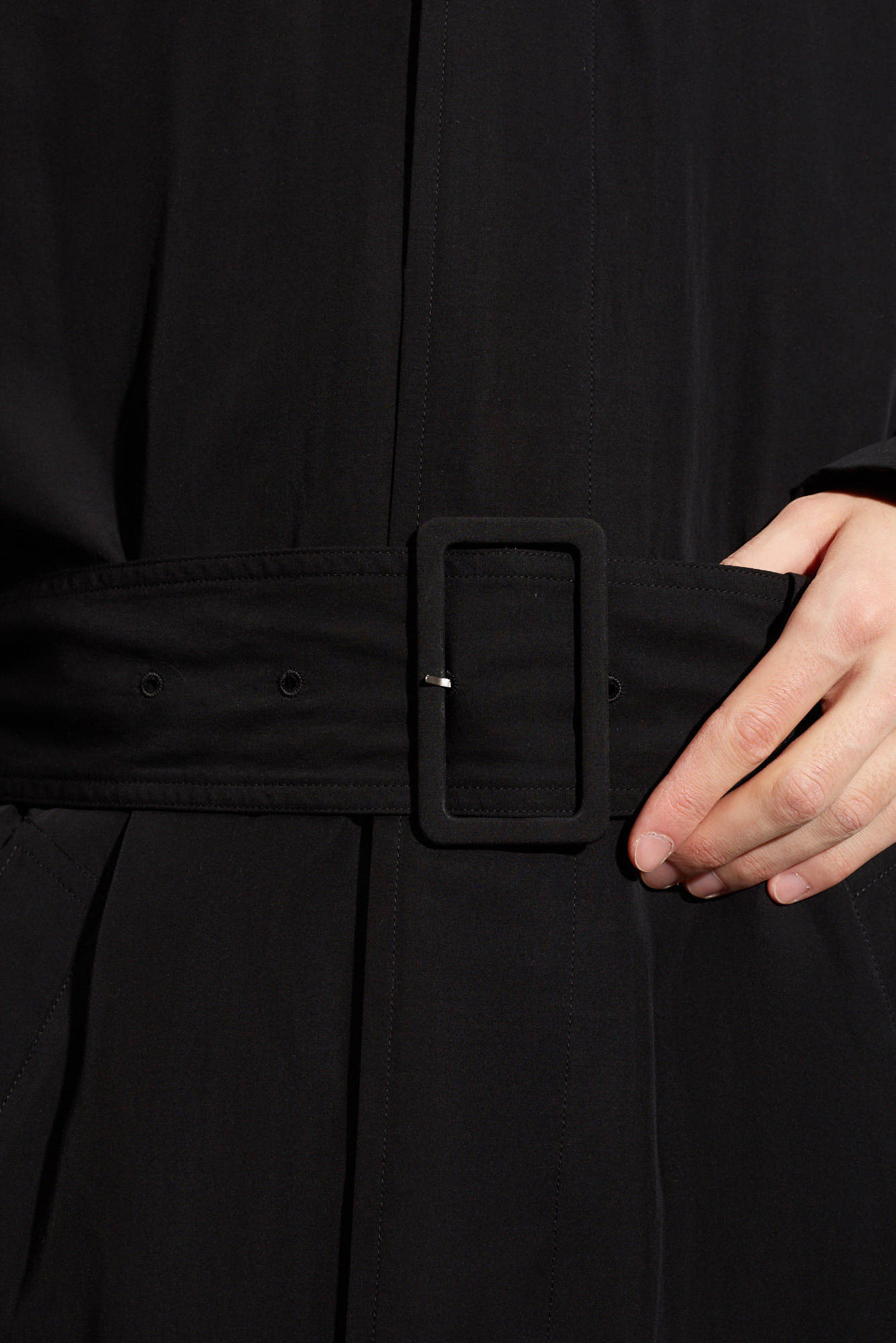Balenciaga Trench Coat Belted 3/4 Sleeves In Black