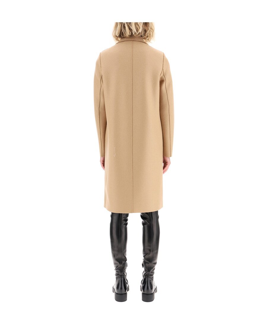 Harris Wharf London Single-breasted Mid-length Coat In Nude
