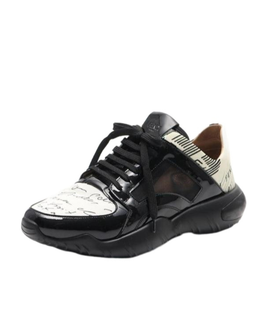 Fendi Low-top Sports Shoes Made Of Color-matching Fabric In Black